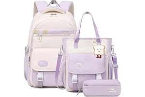 Tanou Mochila Escolar Adolescente Niña, Juego de Mochila Chica con Bandolera y Estuche para Lápices, Mochilas Informal de Gran Capacidad para Colegio, Instituto