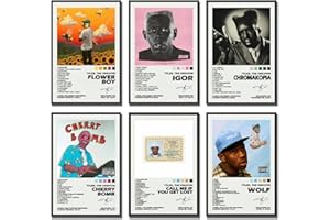 Eiebate: Set di 6 poster su tela di Tyler, poster decorativi da parete per stanza, stile rétro, 20 x 30 cm