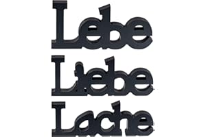 levandeo 3er Set Schriftzug Lebe Liebe Lache Schwarz MDF Buchstaben Holz Deko Aufsteller Tischdeko Wohnkultur Dekoration