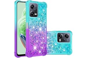 QIWEIQING Compatible con Funda para Redmi Note 12 5G Estuche, Glitter Amor Liquida Cristal Ultradelgado Suave Flexible TPU Bumper Shockproof Carcasa para Xiaomi Poco X5 5G.Blue Purple YBJ
