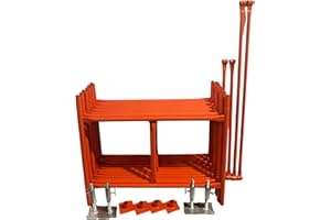 HILL TOP FABRICATIONS CO (1998) LTD - Scaffolding Tower with Adjustable Bases 5.94 Meters (19'6") Working Height 4x4 Base Size. Steel & Polyester Powder Coated (PPC) High Quality Finish.