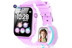CATGIFF Smartwatch Kinder mit GPS und Telefon, 4G Smartwatch Uhr für Mädchen und Junge mit Voice Chat, SOS, Spiele Spiel Wecker Schrittzähler Schulmodus , Smart Watch für kids Geschenke 4-16 Jahre, Lila