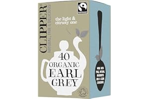 CLIPPER NATURAL, FAIR & DELICIOUS Clipper Organic Earl Grey Tea Bags | Natural, Unbleached, Plant-Based Biodegradable & Non GM Black Tea | Eco Conscious & Fair Trade Tea Bags | 40 Teabags