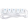 Clikon - 5 Way Extension Socket, 3 Meter Cable Length, White with Blue Switches - CK2173