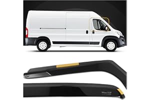 CHROMEMASTER HEKO - Compatibles avec Citroen Jumper 2006+ Déflecteurs de Vitres Latérales ; Déflecteurs Latéraux ; Avant ; Deux Pièces ; Déflecteurs de Pluie, Teintés, Aérodynamiques ; Montage simple et rapide