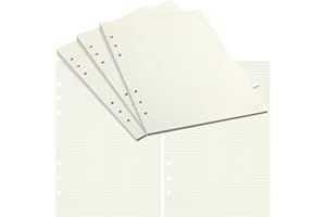 STREHKNEWEN Papier Ringbuch A5 Nachfüllbar, 3 Pack 135 Blatt, A5 Ringbuch Einlagen Gepunktet 6-fach Lochung, 100g Papier für Schreiben Zeichnen Bullet Journaling Notizen Tagebuch Schule Büro