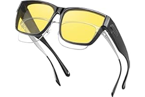 Nlieanuc Polarisées Surlunettes Conduite de Nuit - Surlunettes de Soleil Verre Jaune Anti-éblouissement Lunette Vision Nocturne pour Homme Femme