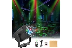 Bindokun Disco Lights for Parties - Disco Light Sound Activated Lights Party Lights Indoor Disco DJ Stage Lights Party Light 90 Patterns with Remote Control Rechargeable for Home Birthday Decorations
