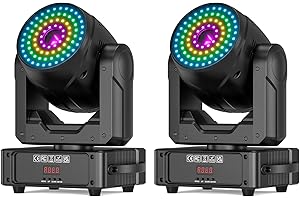 YESPICK Lyre LED Jeux de Lumiere 3D RGB Animation DIY Lumière Disco avec Contrôle de l'App Projecteur pour Soiree, bar, Club,DJ Fête Anniversaire 2PCS