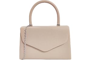 USHOPUK Faux Leather Plain Tote Style Top Handle Bridal Prom Wedding Evening Clutch Party Purse Hand Bag