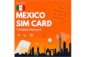 travSIM Mexico SIM Card | T-Mobile Network | 5GB mobile data | Free roaming USA & Canada | Mexico SIM Card has unlimited national calls & texts | SIM Card Mexico 14 days