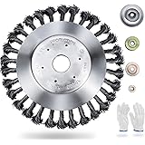 HAUSPROFI Unkrautbürste Profi Wildkraut Fugenbürste Stahl Rundbürsten Fuer 200x25,4mm Wildkrautbürste für Motorsense Unkrautt