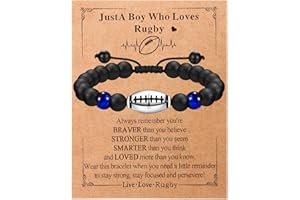 Garnirise Braccialetto da Rugby per Ragazzi e Uomini - Regalo per Fratello, Figlio, Nipote, Misura Unica