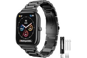 HATOLOVE Pasek do Amazfit GTS, 20mm metalowy pasek ze stali nierdzewnej do Amazfit GTR 42mm, Amazfit GTS 2, GTS 2 Mini, GTS 3, GTS 4, GTS 4 Mini, Amazfit Bip, Bip S, Bip U, Bip U Pro, Bip 3, Bip 3 Pro
