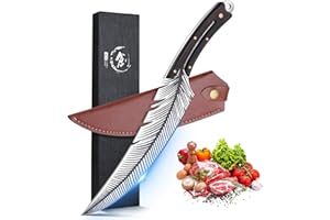 DRAGON RIOT Couteau de Cuisine, Belle Japonais Professionnel, Viking Forgé à la main, pour Chef Full Tang, Viande pour Camping Extérieur BBQ, Collection