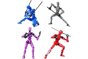 SilverChry T13 Action Figure*4Pcs, Stampati in 3D Personaggi d'Azione, Lucky 13 Action Figure Set, per Decorazione del Desktop, Raccolta, Design Creativo