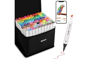 AEDAGA 80 Colours Alcohol Markers with Free App for Colouring, Alcohol Pens for Anime,Manga,Drawing,Sketching and Calligraphy, Art Supplies for Adults