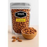 SELKUR &Ccedil;iğ Badem 1kg Doypack Ambalaj Iri Tane