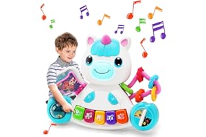 AIERRSON Baby Toys 6 to 12 Months, Baby Girl Boy Toys 9 12 18 Months Musical Unicorn with Piano and Lights for Baby Sensory Toys Gifts for 1 Year Old Girls Boys, Birthday Chirstmas Gifts