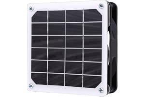 Eminchu Solpanelsfläkt, Soldriven Ventilationsfläkt, Monokristallin Solpanelsfläkt med IP65, Idealisk för Hönshus, Växthus, S