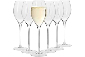 Krosno Bicchieri Prosecco Champagne Calice Flute Spumante Vetro | Set di 6 | 280 ML | Collezione Harmony | Ideale per Casa Ristorante e Ricevimenti | Adatto alla Lavastoviglie