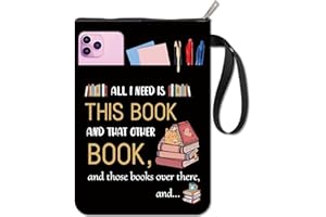 CRASPIRE Words Book Covers Black Book Protector Books Vintage Book Sleeve for Paperbacks Washable Fabric Cloth Book Cover with Zipper and Extra Sleeve Pocket for Book Lovers Classmate Gifts