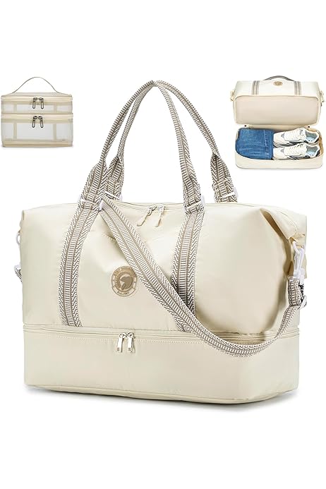 LOVEVOOK Reisetasche Damen 45L - Weekender Mit Schuhfach & Nassfach Für Reise Und Sport