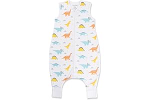 Mama Cheetah Baby Schlafsack mit Füße 1.0 TOG, Ganzjahres Schlafsack, Bio-Baumwolle Baby Schlafsäcke ohne Ärmeln Babyschlafsack mit Beinen, 1er Pack, 80cm (Baby Höhe 82-92cm)