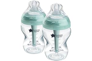 Tommee Tippee Biberon anti-colica 260 ml, con tettarella simile al seno materno, cannuccia anti-colica ventilata, autosterilizzante, 2 pezzi