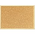 Cork Pin Notice Board 600MM x 900MM Office Memo School with 6 Push Pins Board Classic Wood Natural Frame Board …
