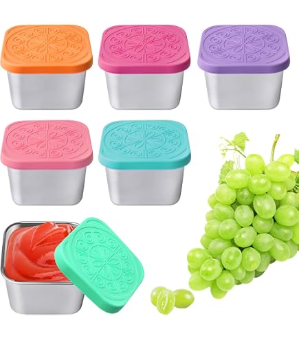 8 Stück Salatdressing Behälter Aus Edelstahl – 60 Ml Mini Dosen Mit Silikon-Deckel | Auslaufsicher & Stapelbar | Ideal Für Sauce, Dip, Bento & Meal Prep