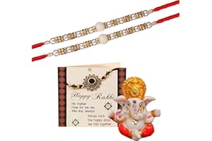 TIED RIBBONS Rakhi for Brother with Gift Set | Bhai Rakhi Set for Brother | God Idol | Mini Card | Roli Chawal Tika - Raksha bandhan Rakhi Bracelet for Brother Rakhi for Bhaiya | Rakhi Set of 2