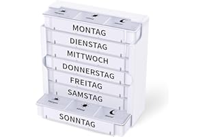 ‎OPRET Opret Tablettenbox 7 Tage Morgens Mittags Abends - Medikamentenbox Mit 3 Fächern - Pillendose Pillenbox Tablettendose Tabletten Organizer Wochenbox