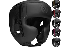 RDX Casque Boxe pour MMA Sparring, D'entraînement, Maya Hide Cuir Kara Head Protection pour Art Martiaux, Muay Thai, Krav Maga, Kickboxing, Karaté et Combat Libre Training Protège