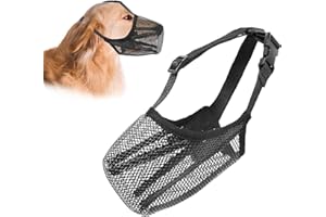 MHDUYEG Hund Maulkorb, Maulkorb Für Hunde Weiche Verstellbare Mesh Maulkorb Mittlere Hunde, Giftköderschutz Hund Atmungsaktive Maulkörbe Für Hunde Maulkorb für Kleine Mittlere Große Hunde (M, Schwarz)
