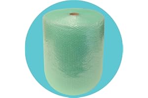 Triplast Biodegradable Green Bubble Wrap Roll, 500mm x 50m, Medium Commercial Small Bubble Cushioning for Moving, Packaging and Storage