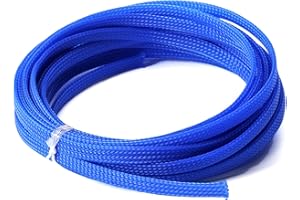 Othmro 1Pc Cable Tidy Sleeve, 5m Cable Protector, Desk Cable Management Cable Organizers Wire Tidy for TV/PC USB Cable, Pet Cable Protector, Blue (Width: 6mm)