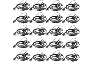 Retevis RE3120 Walkie Talkie Cuffie 2 Pin C-Tipo Auricolare Compatibile con Ricetrasmettitore RT24 RT22 RT622 RT15 RT27 RT28 RT617 RT618 RT619 Baofeng BF-888S Tacklife Kenwood (20 Pezzi)