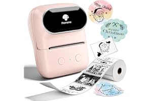 Phomemo M108 - Stampante per etichette Bluetooth, autoadesiva, termica, per codici a barre, vendita al dettaglio, ufficio, compatibile con telefoni e sistema PC, colore: rosa