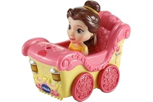 VTech Toot-Toot Drivers Belle's Enchanted Carriage, Official Disney Princess Pretend Play Vehicle with Lights, Phrases and Songs, Interactive Toddler Toy 12 Months, 2, 3, 4 Plus, English Version