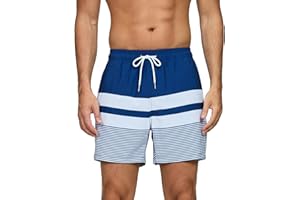 Vorvowry Bañador Hombre Secado Rapido Respirable Traje de Baño Estampado Ligero Boxer Calzones Bano para Natacion Playa Surf de Bolsillo con Cremallera
