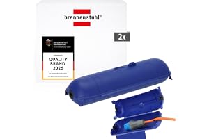 Brennenstuhl Safebox CEE 230V set / 2x skyddsbox IP44 för förlängningskablar (skyddskapsel för H07RN-3G2,5 kabel för utomhusbruk, campingtillbehör)