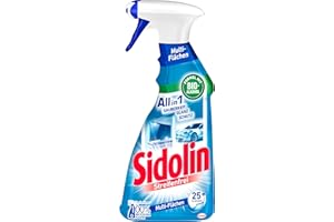 ‎SIDOLIN Sidolin Multi-Oberflächenreiniger, Sprühflasche, für streifenfreien Glanz auf über 25 Oberflächen mit Flüssigglas-Technologie, 500 ml (1er-Pack)(Verpackung kann abweichen)