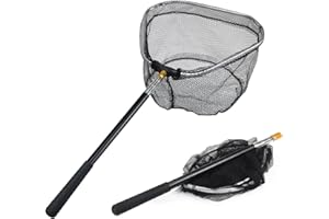 CAKEFLY Fishing Net Telescopic Foldable Fishing Landing Net Extendable Long Handle Catching Releasing Nets Fishing Accessories Butterfly Fish Shrimp Catcher for Outdoor Beach Garden Exploration