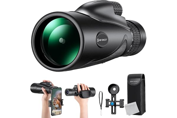 K&F Concept 8-32X50 HD Telescope Monoculaire à Zoom Continu avec Clip pour Téléphone Portable pour Observation Oiseaux, Chasse, Randonnée