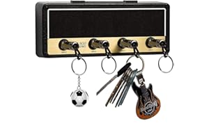 KAIYOCA Soporte para llaves de pared, ganchos de enchufe de guitarra, almacenamiento de pared, llavero estándar JCM800, juego de llaves negro