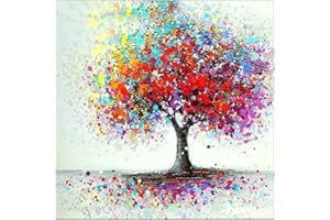 MXJSUA Pittura Diamante 5D Kit Trapano Rotondo Completo Incollato Artigianato Decorazione della Parete della Casa Albero Colorato 30x30cm