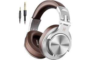 OneOdio Fusion A71 Cuffie Audio Studio e DJ - Cablate, Monitoraggio Compatibile con Smartphone, PC, Sintetizzatore, Chitarra, Pianoforte, Tablet (Argento)