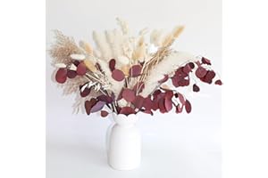 PatNlevs Boho Pampasgras Deko, Natürliche Trockenblumen Herbst, getrocknetes Pampasgras-Bouquet für Tischdeko Hochzeiten, rustikale Partys und Babyshower-Dekorationen (99PCS)