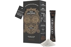 Ancient + Brave True Collagen Sachets 15 x 5 Grams - Grass-Fed Bovine Collagen Powder - 100% Hydrolyzed Collagen Peptides - High Protein - Beauty - Collagen Powder for Women - Halal & Kosher Certified